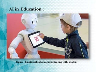 AI in Education :
Figure : Emotional robot communicating with student
 