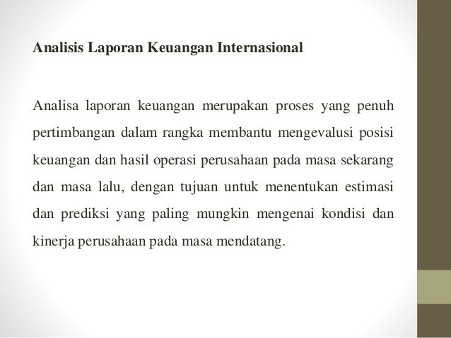 Analisis Laporan Keuangan Internasional