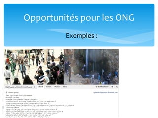 Opportunités pour les ONG
         Exemples :
 