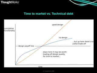 Time to market vs. Technical debt




            © ThoughtWorks 2008
 