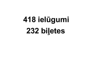 418 ielgumi 232 bi?etes 