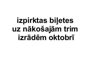 izpirktas bi?etes  uz nko?ajm trim  izrdm oktobr 