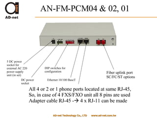 Voice FXS/FXO Fiber Optical multiplexer / converter presentation | PPT