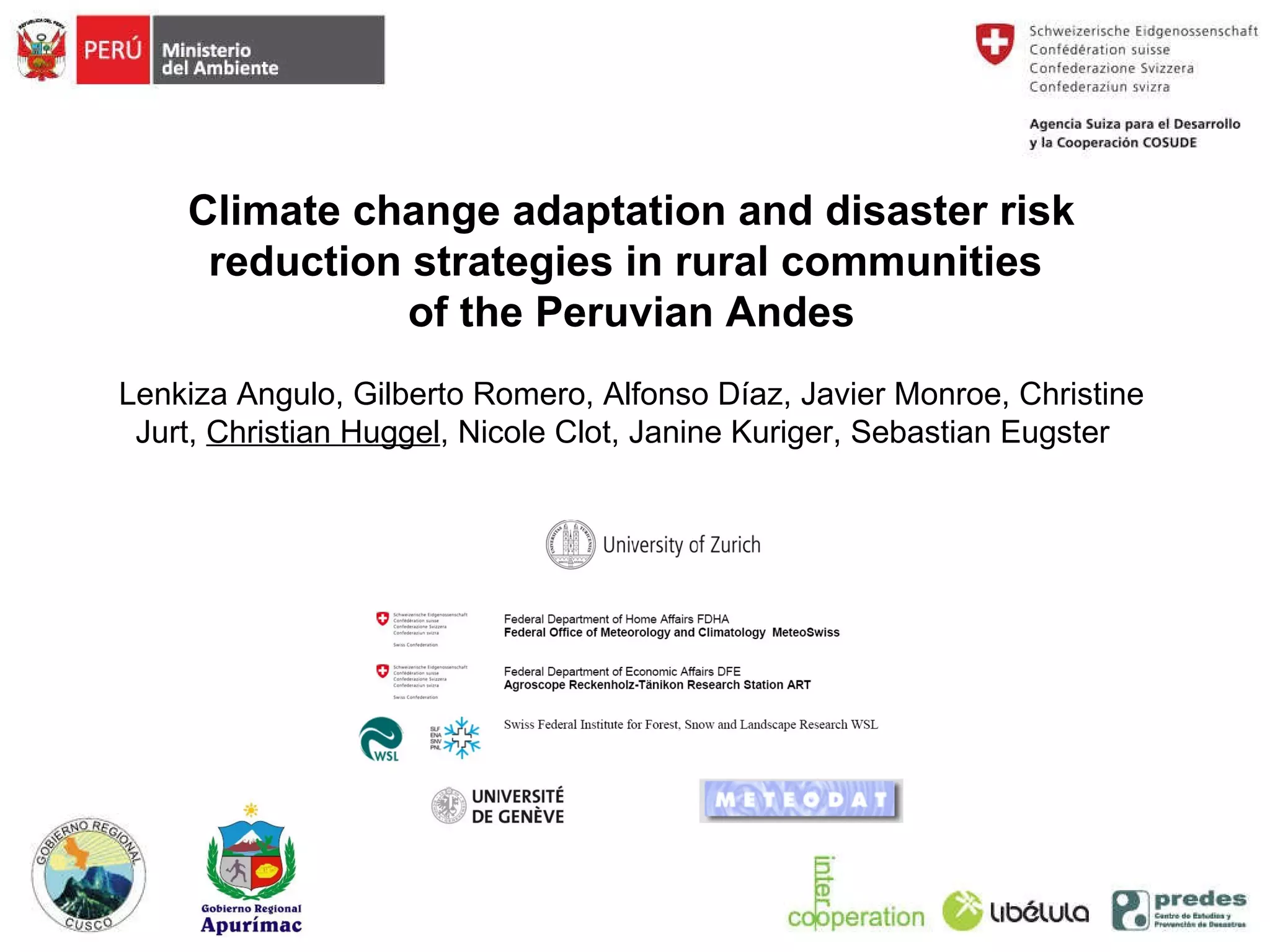 Climate change adaptation and disaster risk reduction strategies in ...