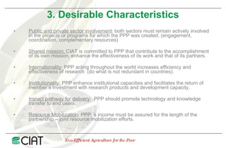 Public Private Partnerships at CIAT