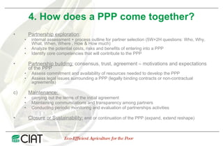 Public Private Partnerships at CIAT