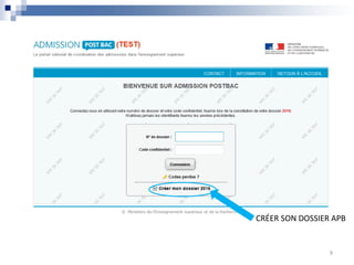 CRÉER SON DOSSIER APB
9
 