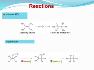 Reactions
Addition of HCL




  Mechanism
 