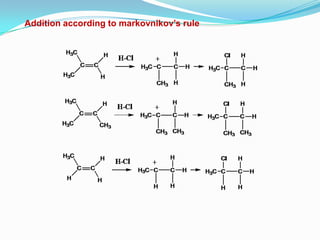 Addition according to markovnikov’s rule
 