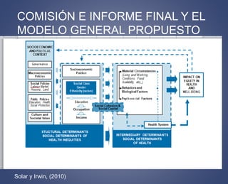 COMISIÓN E INFORME FINAL Y EL 
MODELO GENERAL PROPUESTO 
Solar y Irwin, (2010) 
 