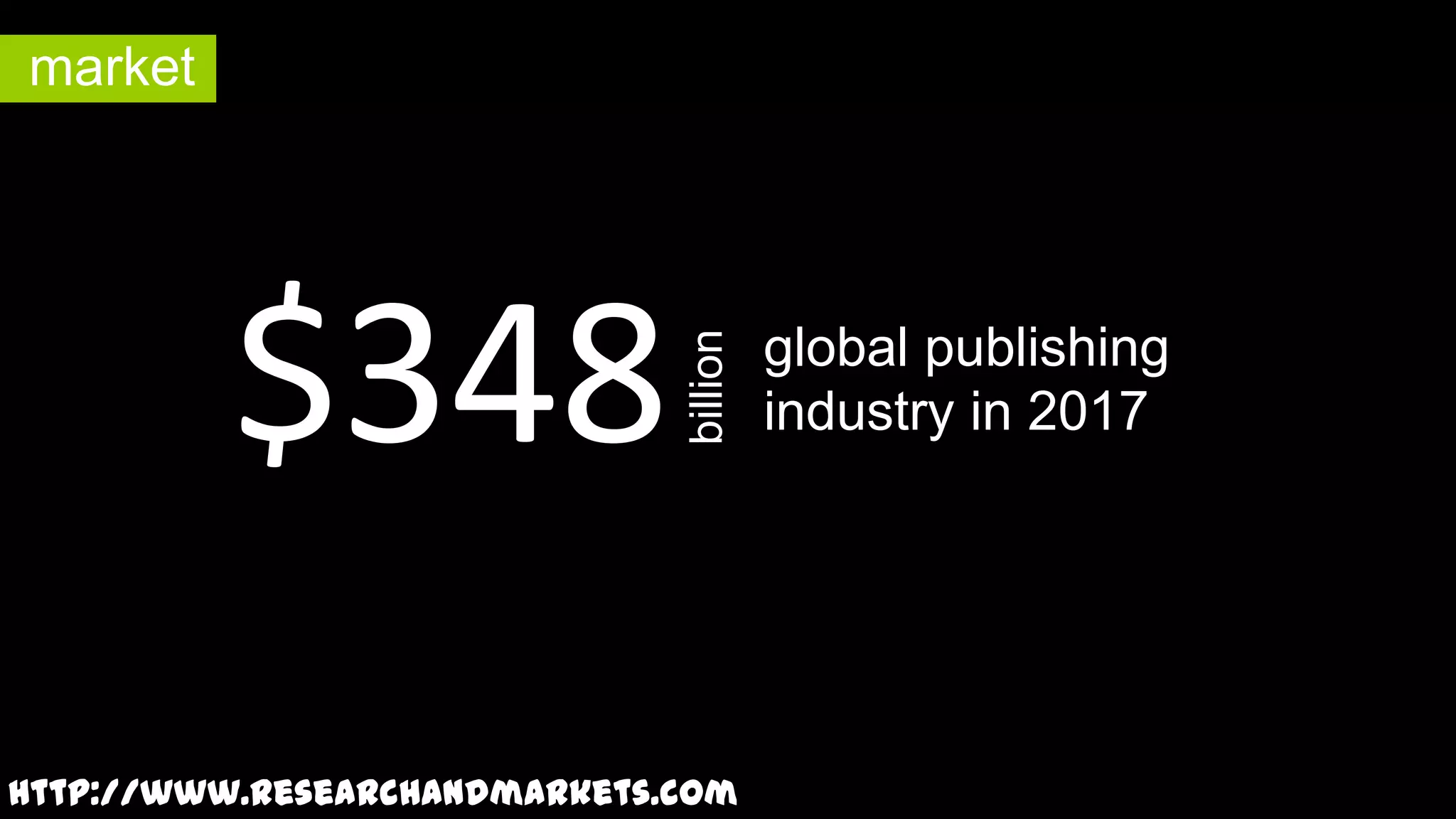 $348

billion

market

http://www.researchandmarkets.com

global publishing
industry in 2017

 