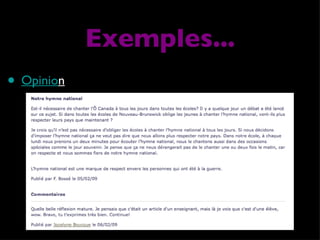 Opinio n Exemples... 