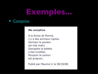 Comptine Exemples... 