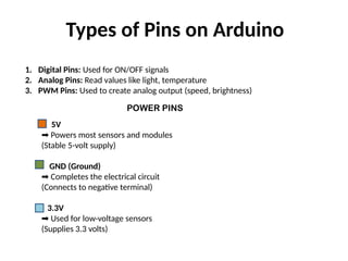 Introduction to Arduino Its components & pins | PPTX