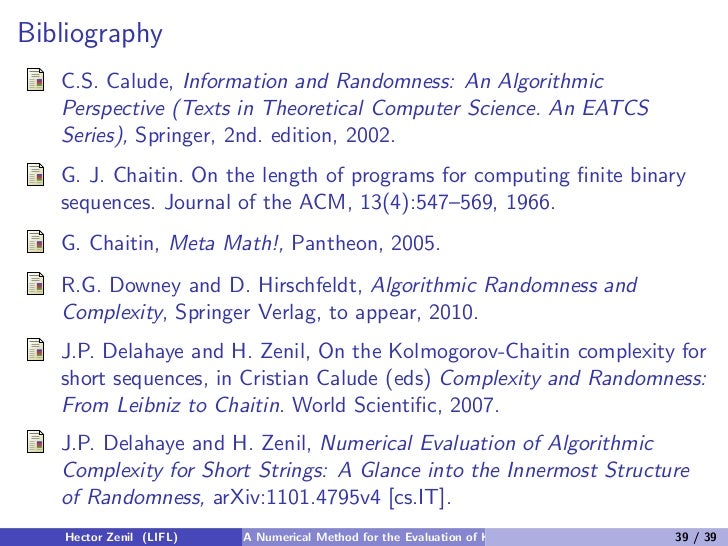 A Numerical Method For The Evaluation Of Kolmogorov
