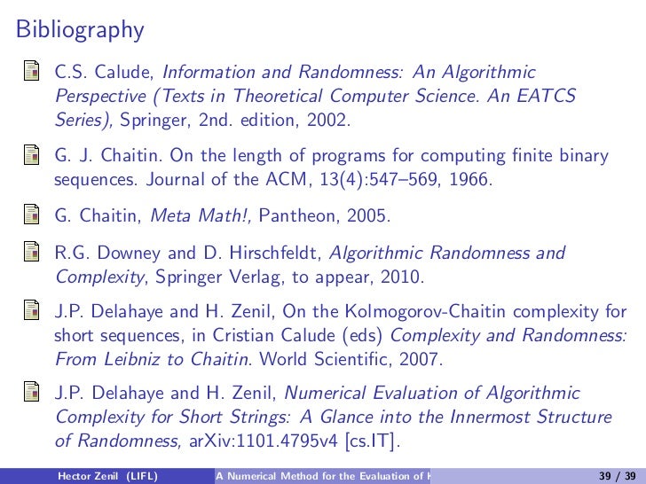 A Numerical Method For The Evaluation Of Kolmogorov