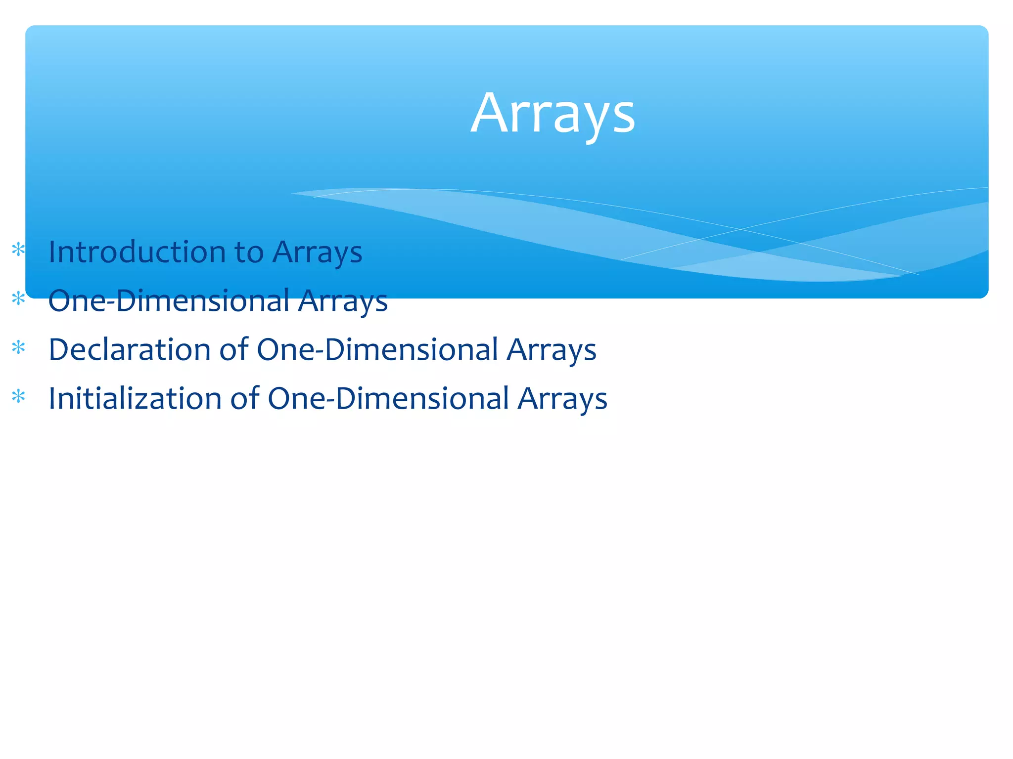 Presentation about arrays | PPT