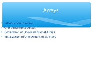 Presentation about arrays | PPT