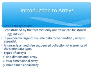 Presentation about arrays | PPT