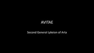 AVITAE
Second General Lykeion of Arta
 