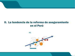 II. La tendencia de la reforma de aseguramiento
en el Perú
First
gener
ation
refor
ms
REFORMAS DE SEGUNDA
GENERACION
 