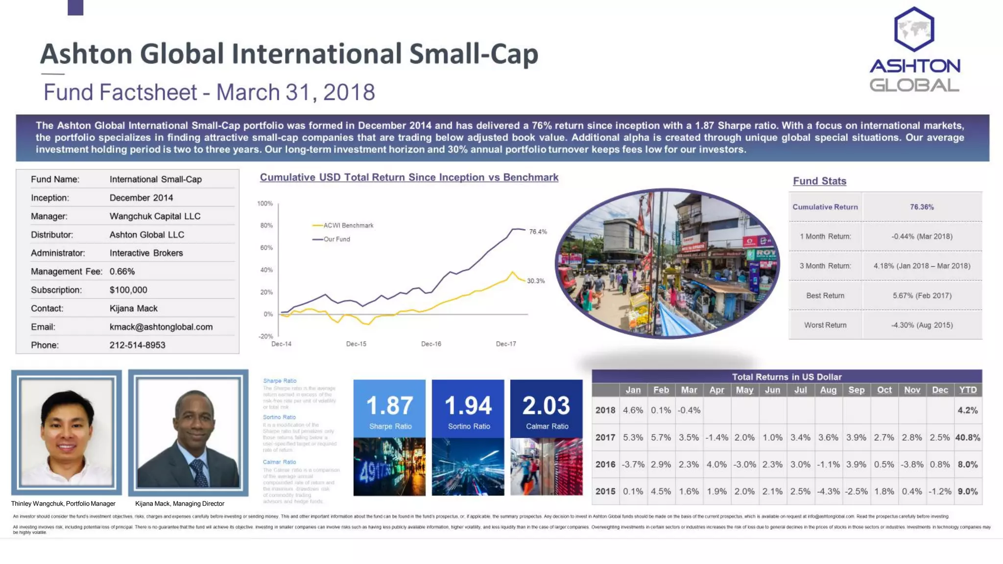 Thinley Wangchuk, Portfolio Manager Kijana Mack, Managing Director
 