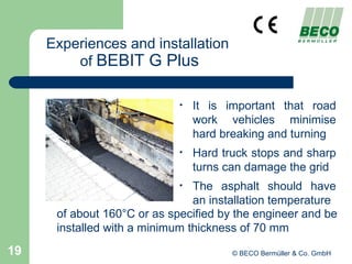 Presentation asphalt reinforcement bebit g plus | PPT