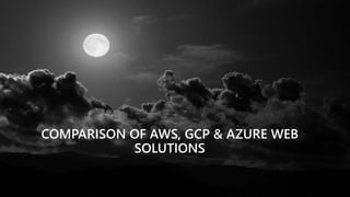 COMPARISON OF AWS, GCP & AZURE WEB
SOLUTIONS
 