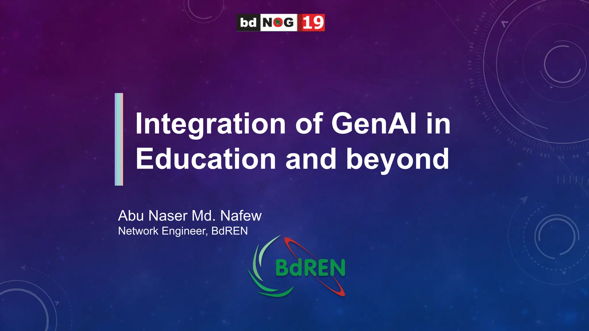 Integration of GenAI in
Education and beyond
Abu Naser Md. Nafew
Network Engineer, BdREN
 