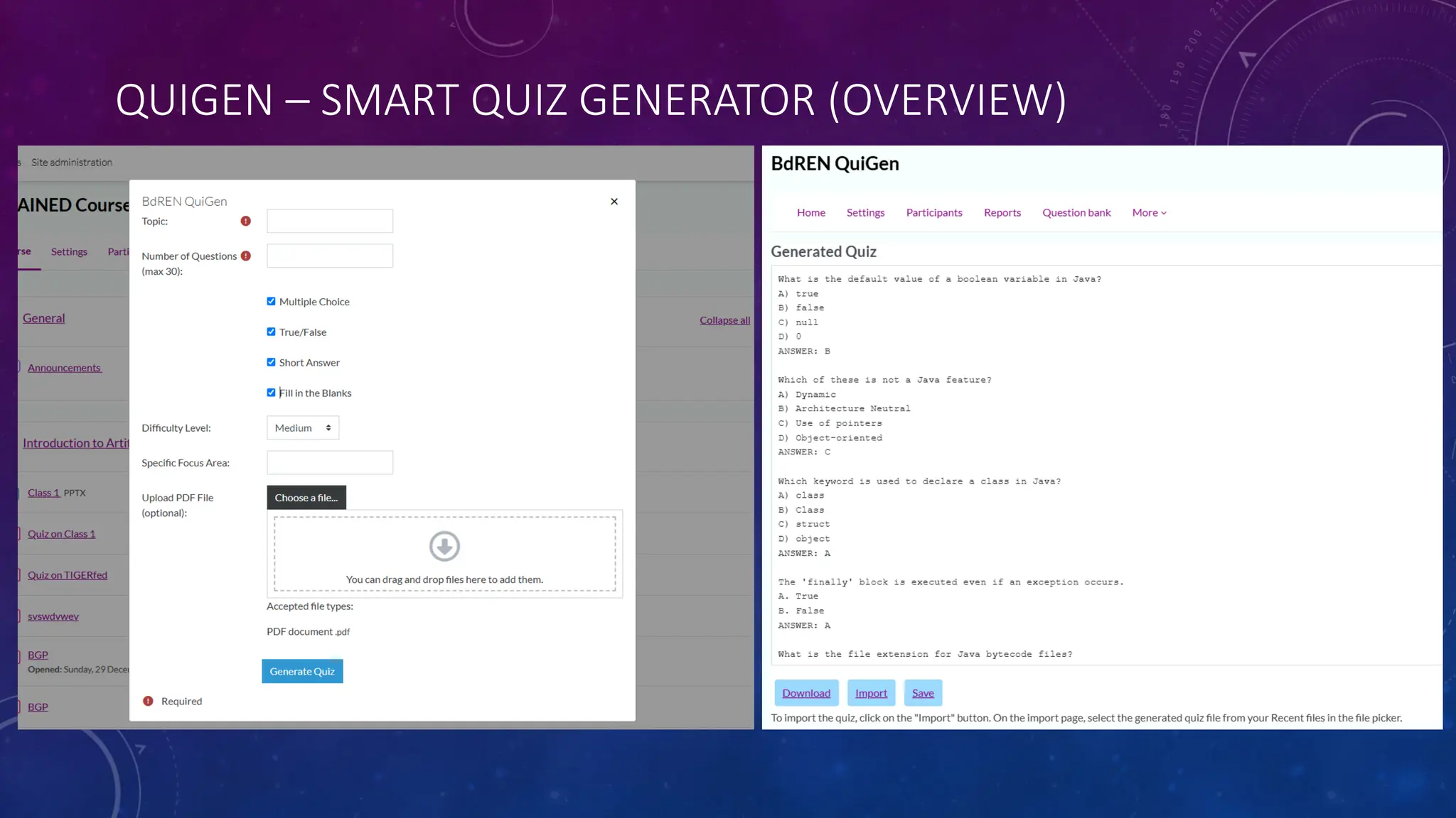 QUIGEN – SMART QUIZ GENERATOR (OVERVIEW)
 