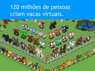 120 milhões de pessoas
criam vacas virtuais.
 