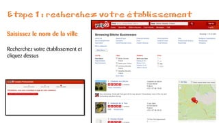 Etape 1 : recherchez votre établissement
Saisissez le nom de la ville
Recherchez votre établissement et
cliquez dessus
 