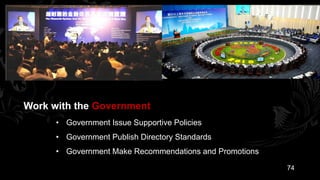 Work with the Government
      • Government Issue Supportive Policies
      • Government Publish Directory Standards
      • Government Make Recommendations and Promotions

                                                         74
 