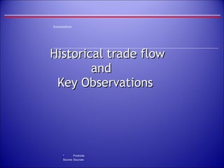 Historical trade flow    and    Key Observations  