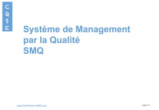www.Certification-QSE.com
Système de Management
par la Qualité
SMQ
page 13
 