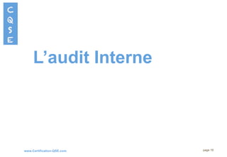 www.Certification-QSE.com
L’audit Interne
page 19
 