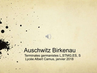 Auschwitz Birkenau
Terminales germanistes L,STMG,ES, S
Lycée Albert Camus, janvier 2018
 