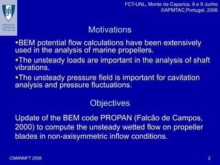 Bem Panel Code Cdf Unsteady Potential Flow Calculations of Marine Propellers Using BEM | PPT