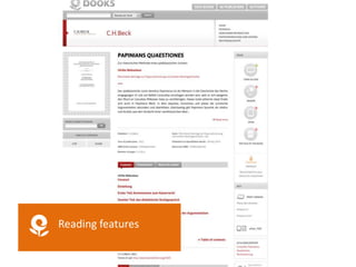 Reading features
 