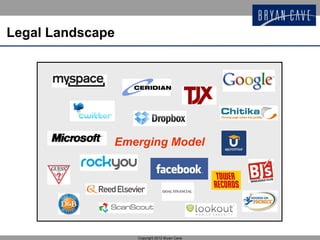 Legal Landscape




              Emerging Model




                  Copyright 2012 Bryan Cave
 