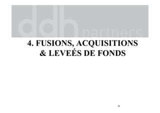 4. FUSIONS, ACQUISITIONS
& LEVEÉS DE FONDS& LEVEÉS DE FONDS
24
 