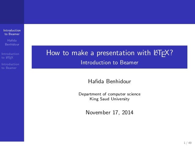 how to create a presentation with latex