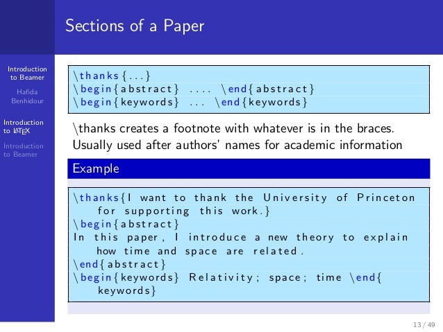 academic writing using latex ppt