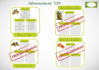 PACK ACTIF 1
Créme mains à l’huile d’argan
Gommage visage
Ecran Solaire
Savon naturel à l’huile d’argan et lavande
Shampooing nourrissant
Ghassoul à l’huile d’argan et lavande
PACK ACTIF 2
Créme de nuit
Lait corporel
Créme éclaircissante
Savon naturel à l’huile d’argan et Mandarine
Gel douche
Ghassoul à l’huile d’argan et l’eucalyptus
PACK ACTIF 3
Huile d’argan cosmétique
Savon naturelle
Huile d’argan Alimentaire
Huile de massage Relaxante
Huile de massage Amincissante
Créme de jour
PACK ACTIF 4
PACK ACTIF 5 PACK ACTIF 6
PACK ACTIF 7
PACK ACTIF 8 PACK ACTIF 9
PACK ACTIF 10
PACK ACTIF 11 PACK ACTIF 12
 