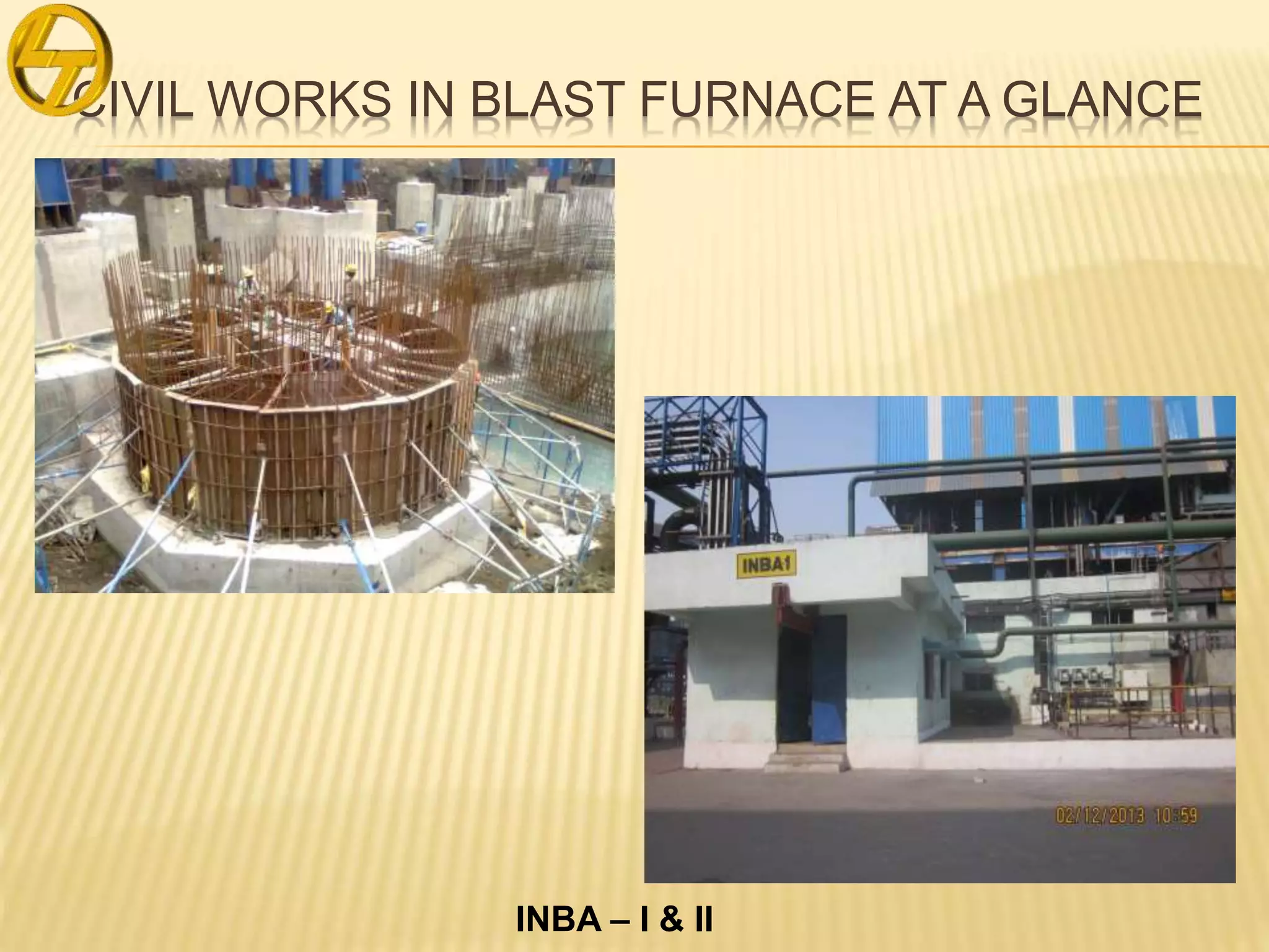 CIVIL WORKS IN BLAST FURNACE AT A GLANCE
INBA – I & II
 