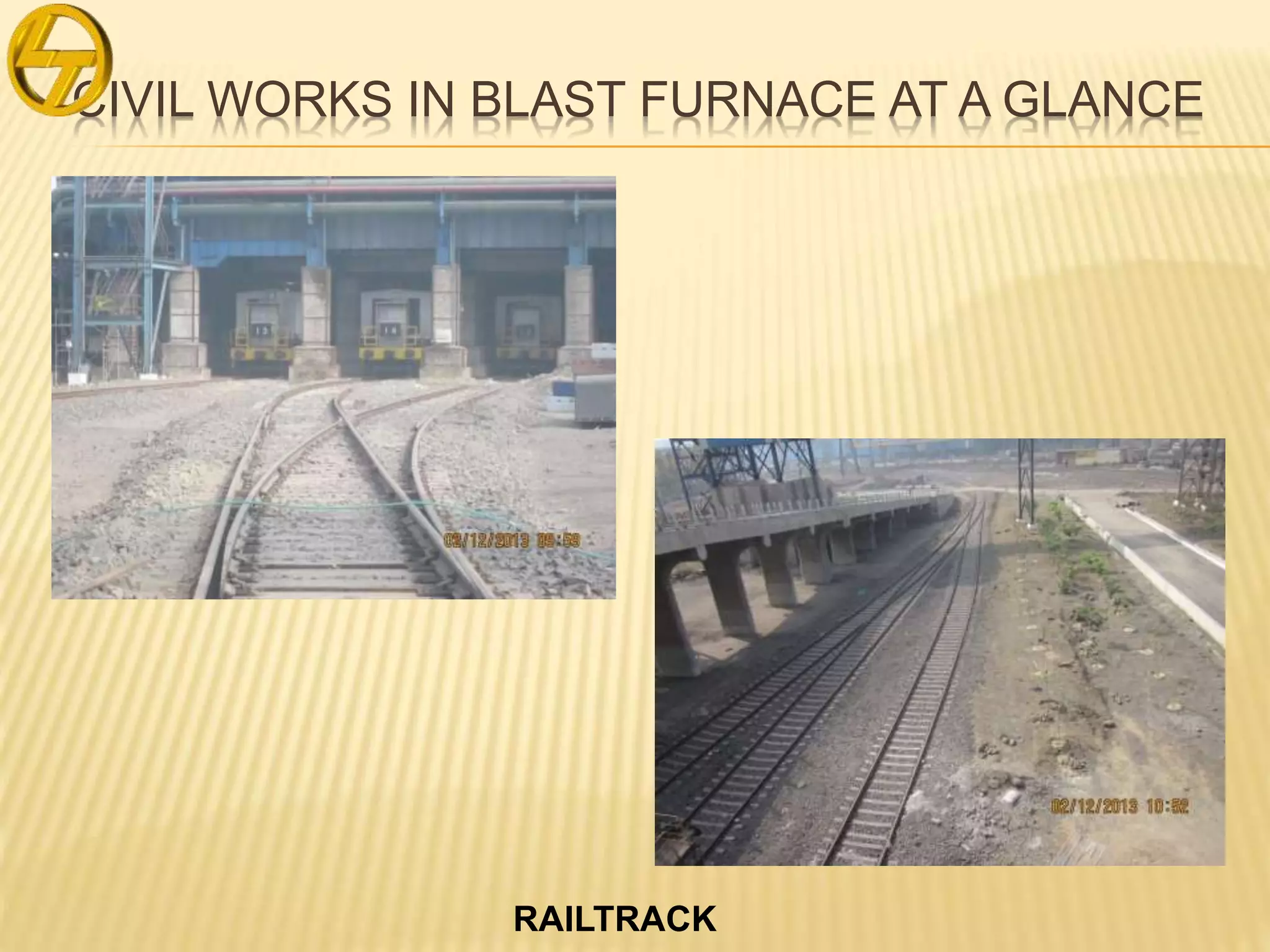 CIVIL WORKS IN BLAST FURNACE AT A GLANCE
RAILTRACK
 