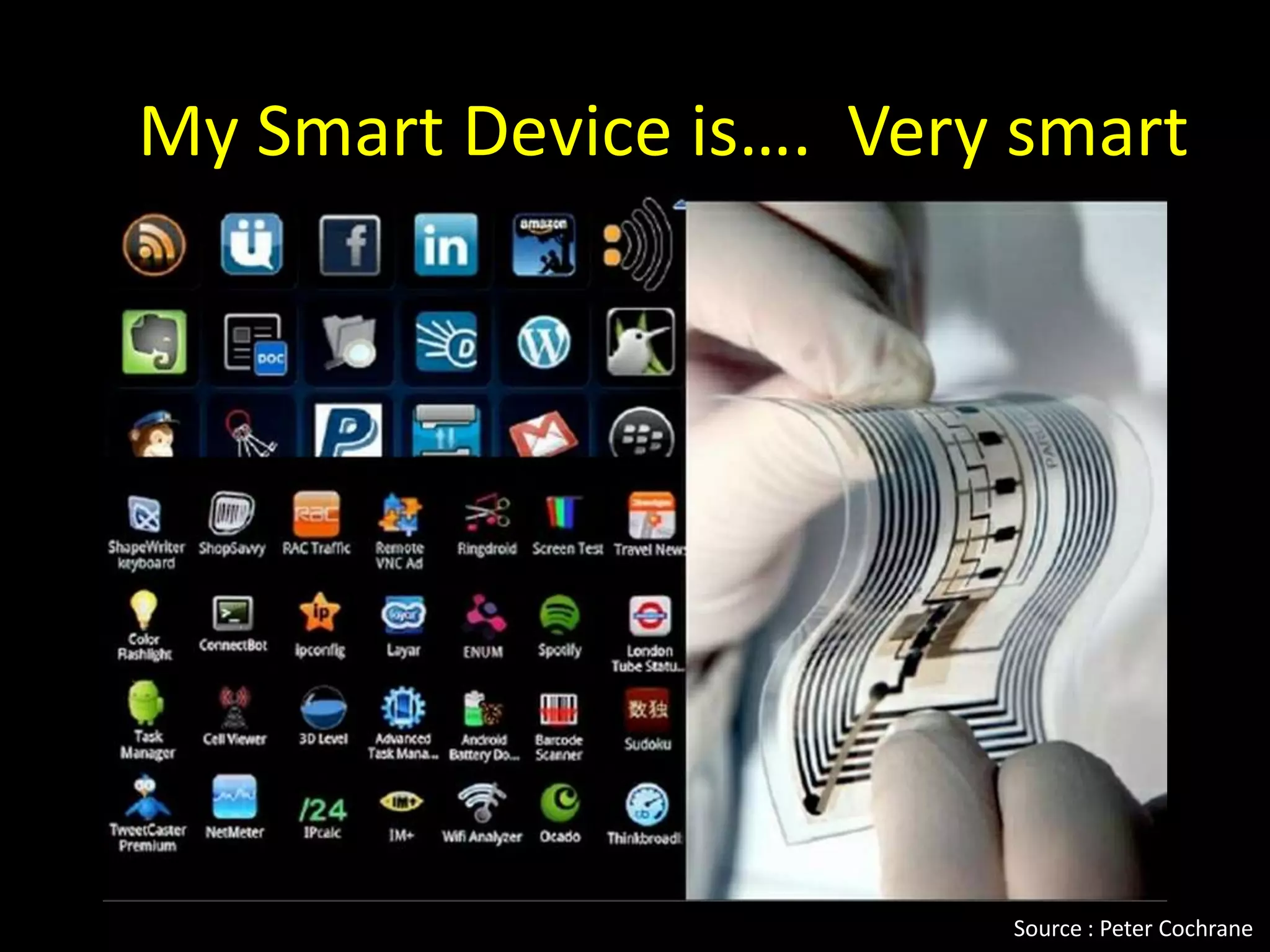 My Smart Device is…. Very smart




                         Source : Peter Cochrane
 