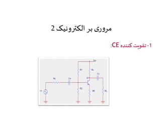 مروری بر الکترونیک 2 
:CE -1 تقويت كننده 
 