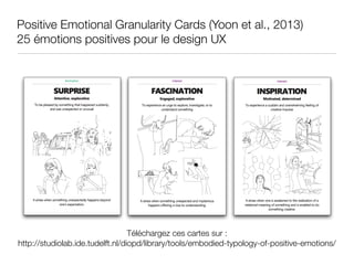 Positive Emotional Granularity Cards (Yoon et al., 2013)
25 émotions positives pour le design UX
Téléchargez ces cartes su...