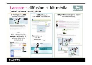 Nestlé Dolce Gusto Vol.2 – diffusion teasers des sketchs +
média kit
Début : 29/11/07 - Fin : 23/12/07

 E-mailing aux 2.0...